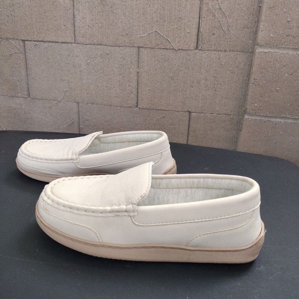 My Slippers By My Pillow Leather Cream Memory Foam Slip On Moccasins Womens Sz 7